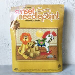 Vintage Sunset Childhood Friends Needlepoint Kit 6880 Toys Nursery 14 x 18